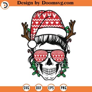 Skull Christmas Mom SVG, Merry Christmas SVG