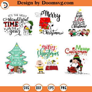 Snoopy Friends Christmas Bundle SVG, Christmas Snoopy SVG