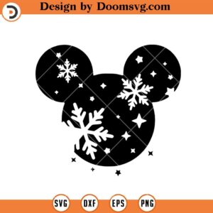 Snow Mickey Silhouette SVG, Mickey Face Cartoon Disney SVG