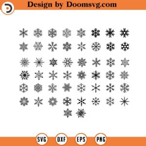 Snowflake Silhouette Bundle SVG, Christmas Snowflake Winter SVG