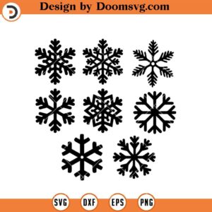 Snowflake Silhouette SVG, Christmas Snowflake Winter SVG