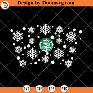 Snowflake Starbucks Cup Wrap SVG, Christmas Winter Coffee SVG