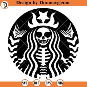 Starbucks Skeleton SVG, Starbucks Logo SVG, Skeleton Halloween Starbucks SVG