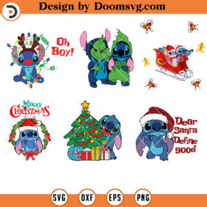 Stitch Christmas Bundle SVG, Disney Cartoon SVG