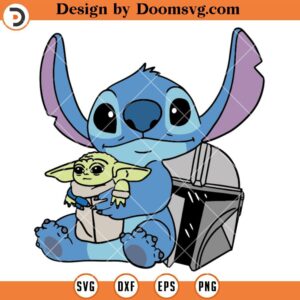 Stitch and Grogu SVG, Stitch and Baby Yoda SVG, Stitch and Mandalorian SVG, Stitch and Star Wars SVG