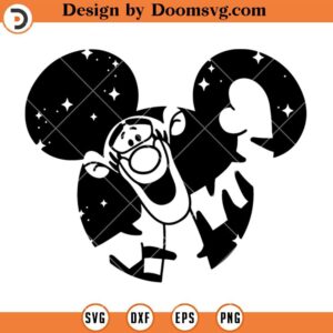 Tigger Mickey Ears SVG, Disneyland Mickey Ears Silhouette