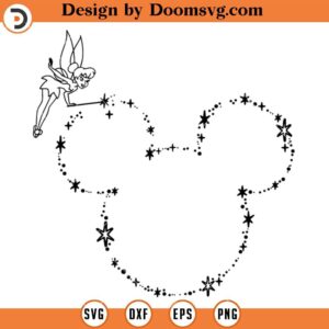 Tinker Bell Silhouette SVG, Disneyland Mickey Ears Magic SVG