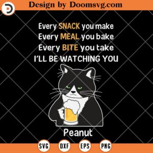 Watching Every Meal SVG, Snack Grumpy Cat Beer SVG, Funny Cat SVG, Cat Lover SVG