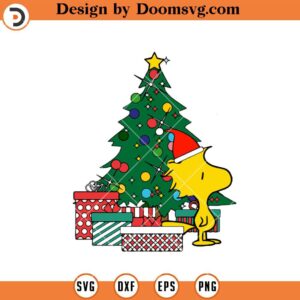 Woodstock Around Christmas Tree SVG, Christmas Snoopy SVG