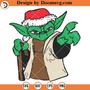 Yoda With Santa Hat SVG, Star Wars Christmas SVG