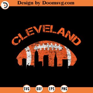 Vintage Downtown Ohio Cleveland Skyline Football Gift SVG Design Download, Baseball SVG, Baseball SVG