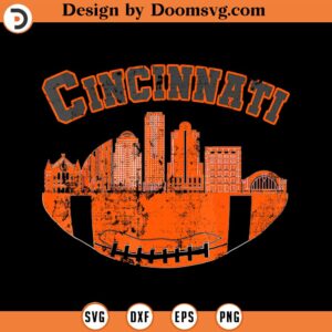 Retro Vintage Cincinnati Ohio Cityscape Football SVG Design Download, Baseball SVG, Baseball SVG