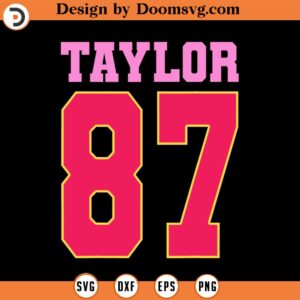 Pink Numbers Taylor 87 SVG Design Download, Baseball SVG, Baseball SVG