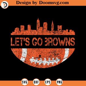 Downtown Cleveland City Skyline Football Vintage Fan Gift SVG Design Download, Baseball SVG, Baseball SVG