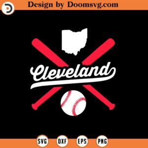 Cleveland Baseball Vintage Ohio Pride Navy Blue Love City SVG Design Download, Baseball SVG, Baseball SVG