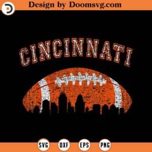 Cincinnati Ohio Football Sunday Game Fans Skyline Vintage SVG Design Download, Baseball SVG, Baseball SVG