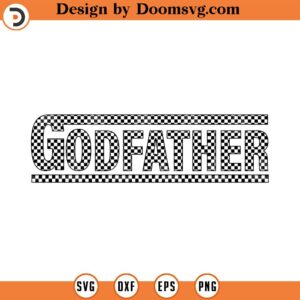 Checkered Godfather Svg, Godfather Png, Racing Grandpa T-shirt Design, Race Retro Grandfather Svg Cut File Cricut, Png Pdf, Vector