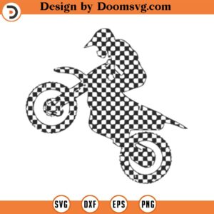 Checkered Racing Flag Svg, Motocross Bike Svg, Dirt Bike Svg, Motorcycle Svg, Motor Svg Cut File Cricut, Silhouette, Png Pdf Eps, Vector