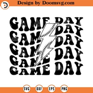 Game Day Svg, Baseball Lightning Bolt Svg, Mama Tee, Baseball Mom T-shirt Design, Sports Mama Sublimation Cut File Cricut, Png Pdf, Vector