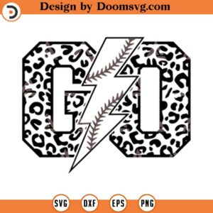 Go Baseball Lightning Bolt Svg, Baseball Shirt Print, Thunder Svg, Game Day Vibes, Cheer Mom Cut File Cricut, Png Pdf, Vector, Stencil