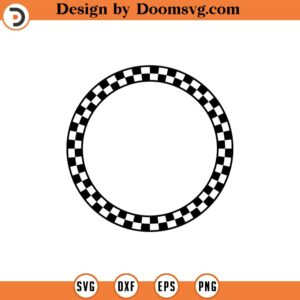 Racing Stripes Circle Monogram Svg, Checkered Racing, Checkers Svg, Race Finish Svg, Motor Sports Svg Cut File Cricut, Png Pdf, Vector