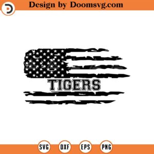 Tigers Svg, American Flag Svg, Go Team Tigers Svg, Football, Baseball, Basketball, Hockey, Cheer Mom Cut File Cricut, Png Pdf, Vector