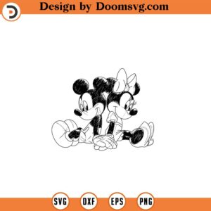 Mickey And Minniee Sketch svg, mickey svg, minnie mouse svg, print svg, sitckers svg, clipart, cutting files for cricut silhouette 13