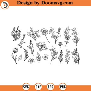 Flowers LineArt Svg Bundle Flower Bouquets Svg Line Art Svg Minimalist Svg Flower svg trendy svg Boho Svg INSTANT DOWNLOAD 34