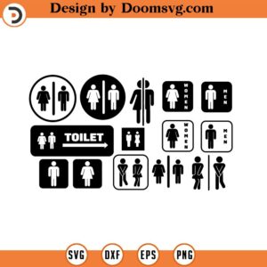 Bathroom Svg, Restroom Symbol svg, restroom sign svg, toilet svg, restroom icon svg, Minimal Outline Bathroom Sign svg 76