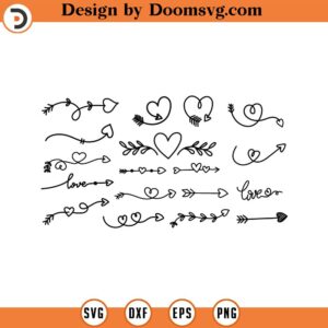 Doodle Heart SVG Bundle Svg Bundle Self Love Svg Heart SVG Sketch Handdrawn clipart Name Frame svg Cut Files Cricut Silhouette 118