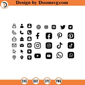 Social Media Content Creator Icons SVG Facebook Icon Bundle,Social Media Symbols, Cricut Files, Blog and Website Icons, ClipArts 168