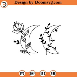 Moon svg Flowers Moon svg clipart Boho svg Celestial Eye svg Crescent Moon Svg, Celestial Night Moon Clipart Commercial Use 183