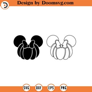 Halloween Pumpkin Mouse Head Svg, Trick Or Treat Svg svgpdfaiepspngjpgdxf Handdrawn clipart Cut Files Cricut Silhouette 277