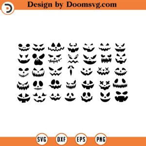 Halloween SVG Bundle Pumpkin Face Svg Bundle svgpdfaiepspngjpgdxf Handdrawn clipart Cut Files Cricut Silhouette 310