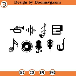 Music svg Music on SVG, Musical Notes svg, Musical Notes Clipart, Musical notes svg files for Cricut, Guitar Note Svg, violin svg