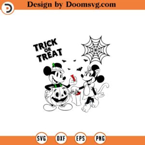 Mouse Trick or Treat Svg, Mouse Halloween Svg, Magic Kingdom Halloween Svg, Trick or Treat Svg, Spooky Vibes Svg, Magic Castle Halloween Png