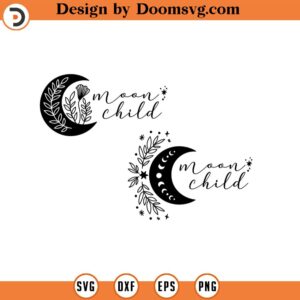 Moon child quote svg Flowers Moon svg clipart Celestial Eye svg Crescent Moon Svg, Celestial Night Moon Clipart Commercial Use