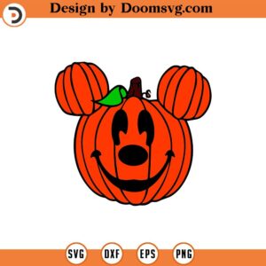 Mickey Pumpkin Head Svg, Halloween Pumpkin Mouse Head Svg, Trick Or Treat Svg, Spooky Vibes Svg, Svg, Png Files For Cricut Sublimation