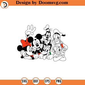 Mickey Group SVG Fab 5 SVG Sublimation Cricut Machine Mickey Minnie Goofy Donald Duck Pluto Daisy Pdf Jpg Png