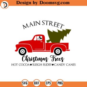 Main Street Christmas Trees Svg, Mouse Tree Farm Truck SVG, Magic Castle Christmas Svg, Magic Kingdom Christmas Cut File, PNG, SVG