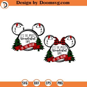 It's The Most Wonderful Time Svg Png Bundle, Magic Castle Christmas Svg, Magic Mouse Christmas Svg, Christmas Lights Svg, Cricut Sublimation