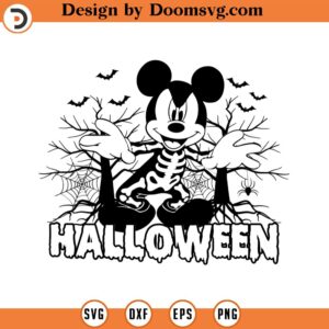 Happy Halloween Skeleton Svg, Mouse Halloween Svg, Magic Castle Svg, Trick Or Treat Svg, Fall Svg, Svg, Png Files For Cricut Sublimation