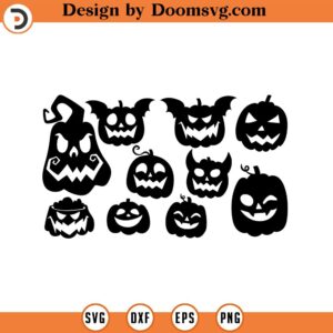 Halloween SVG Bundle Pumpkin Face Svg Bundle svgpdfaiepspngjpgdxf Handdrawn clipart Cut Files Cricut Silhouette