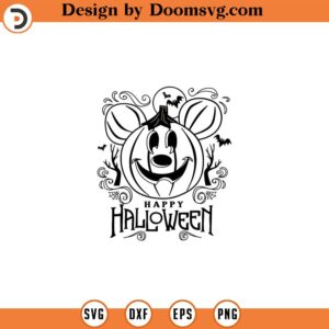 Halloween Pumpkin SVG Mickey Halloween SVG Pumpkin Mouse Head SVG Halloween Png Sublimation Design Cricut Cut File Pdf Jpg