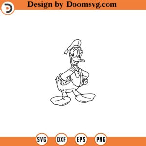 Classic Donald Duck Sketch SVG Retro Donald SVG Mickey PNG Sublimation Design Circuit Cut File Printable Design Png Pdf Jpg