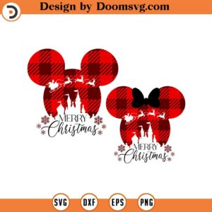 Christmas Svg Png, Christmas Mouse Svg, Magic Castle Christmas Svg, Merry Christmas Svg, Holiday Plaid Svg Png Files For Cricut Sublimation