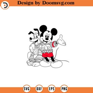 Christmas Mickey Pluto SVG Disneyland Holidays Mickey SVG Christmas PNG Winter Svg Sublimation Design Circuit Cut File Pdf Jpg