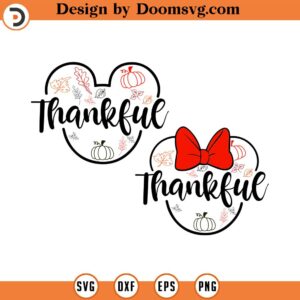 Bundle Thankful Svg, Mouse Thanksgiving Svg, Thankful Mouse Svg, Magic Castle Thanksgiving, Magic Kingdom Thanksgiving, Cricut Sublimation