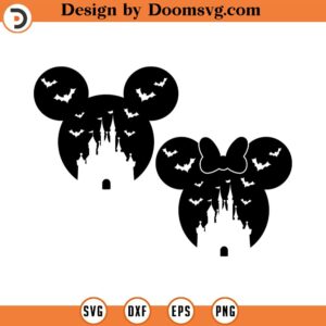 Bundle Mickey Halloween Bat Svg, Mickey Castle Halloween Svg, Trick Or Treat Svg, Spooky Vibes Svg, Svg, Png Files For Cricut Sublimation