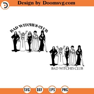 Bundle Halloween Svg, Bad Witches Club Halloween Svg, Trick Or Treat Svg, Spooky Vibes Svg, Fall Svg, Svg, Png Files For Cricut Sublimation